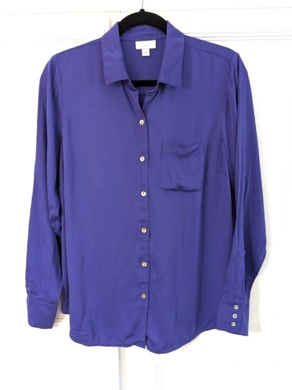 J. Jill Purple Button-Down Oversized Shirt Size XS